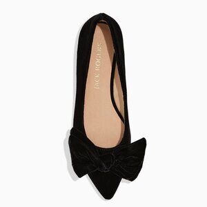Jack Rogers Debra Velvet Pointed Toe Ballet Flat in Black Size 7